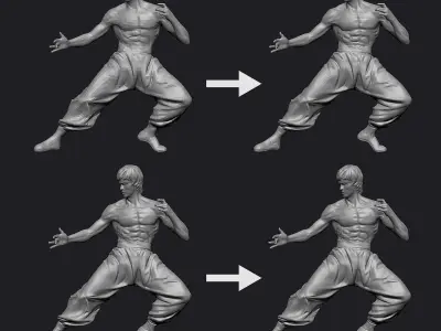 Bruce Lee Statue Zbrush 3D model