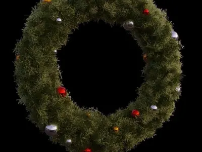 3D Christmas Time Wreath Scene 3D model