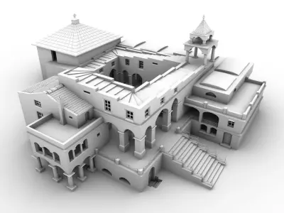 FREE MC Esher 3D optical ilusion Building  Free low-poly 3D model