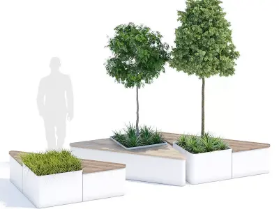 Triangle three planters 3D model