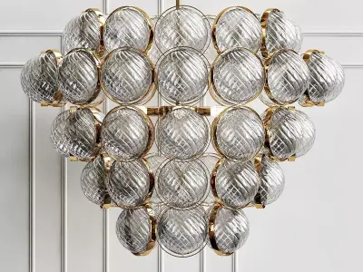 Sphaira Glass Metal Chandelier 3D model