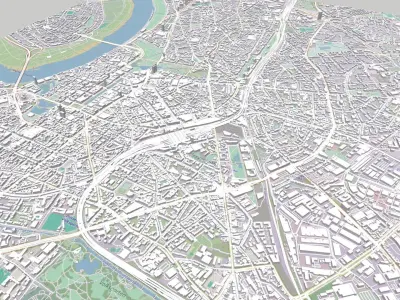 Cityscape Dusseldorf  Germany 3D model