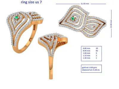 Diamond Ring for Women 3D print model 3