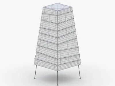 1413 - Paper Lamp Low-poly 3D model