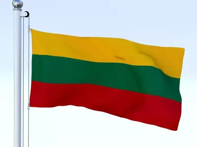 Animated Lithuania Flag Low-poly 3D model
