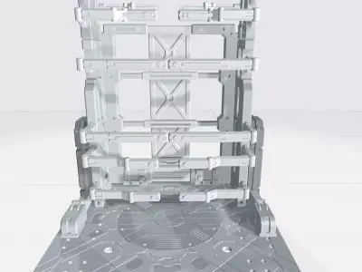 -MHB101C-Customizable Classic Extentable Mech Hangar Cage 3D print model