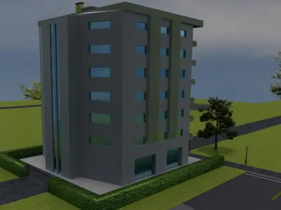 Apartment tower Free low-poly 3D model