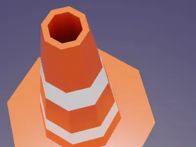 Low Poly Traffic Cone City Road and Construction Prop Free low-poly 3D model