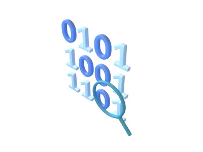 Data Search Icon v1 001 Low-poly 3D model