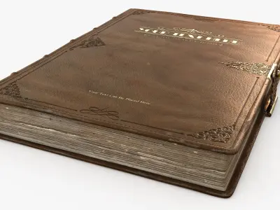  Old Engraved Book, Rigged, 8K PBR, Animated 