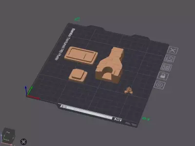 Miniature Cozy Fireplace STL 3D print model