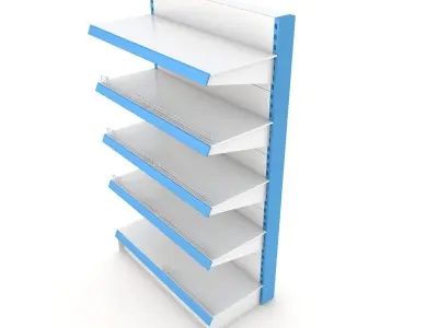 Supermarket Single Shelf Module 3D model