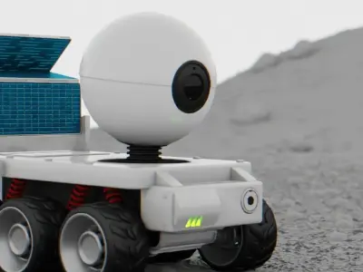 Space rover rigged  - animated rover 3D model