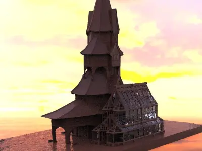 Witches house with Greenhouse 3D model