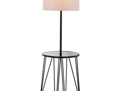 Dellinger Black Tray Table Floor Lamp 3D model