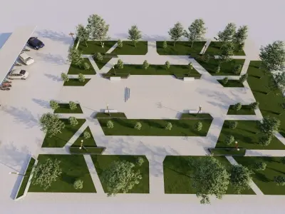 park-public park-Private Park Landscape 3D model