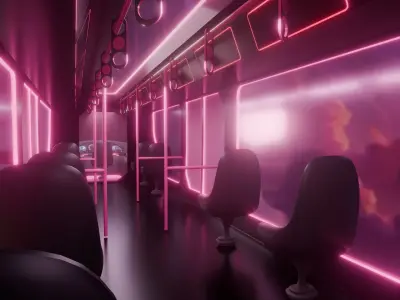 Sci-Fi Metro Train Low-poly 3D model