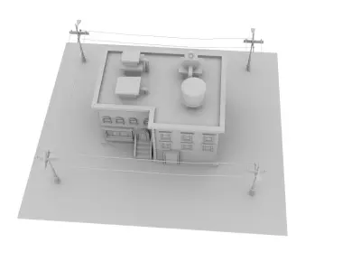 low poly cartoon house Low-poly 3D model