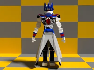 Low Poly Ancient Imperial Guard Army With Rigging Low-poly 3D model