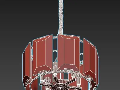 omnilux-noventa-oml-81503-06 light chandelier in brass with c... 3D model