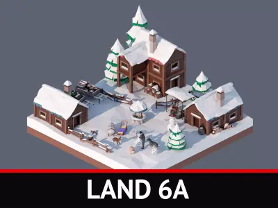 land 6A Low-poly 3D model