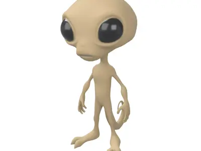 Cartoon Alien v2 006 Low-poly 3D model