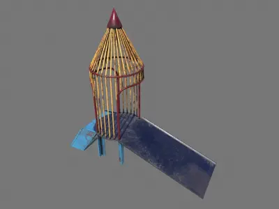 Old Rocket Slide Low-poly 3D model