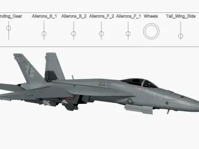  FA-18E Super Hornet Fighter Jet Rigged 