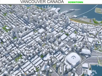 Vancouver Downtown Canada Low-poly 3D model