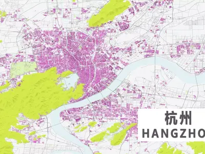 Hangzhou City urban planning maquett  building  3D Topography  3D model