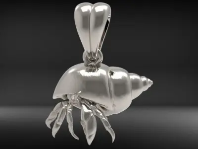 Happy Hermit Crab Pendant Necklace Charm Bracelet Jewelry  3D print model