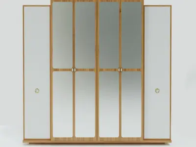 cabinet wardrobe with mirror doors 3D model