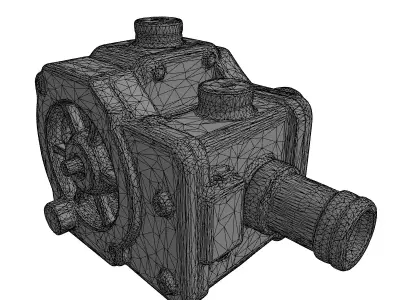 Rusty Industrial Machinery Component Low-poly 3D model