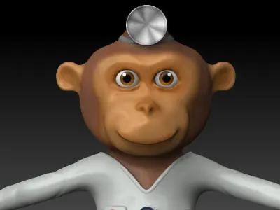 Monkey doctor Low-poly 3D model