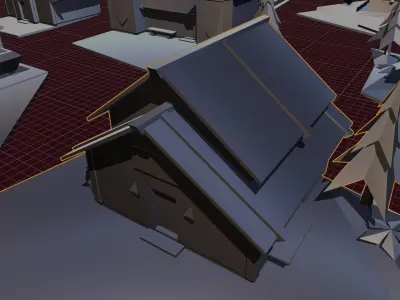 The collection of 8 Houses for games Free low-poly 3D model