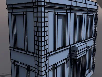 Apartment Building 42 Low-poly 3D model