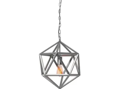 Vintage Industrial style Geometric Matte Iron Cage Pendant Light 3D model