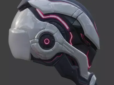 Cyber-Synthetic Scout Helmet 3D Model Low-poly 3D model