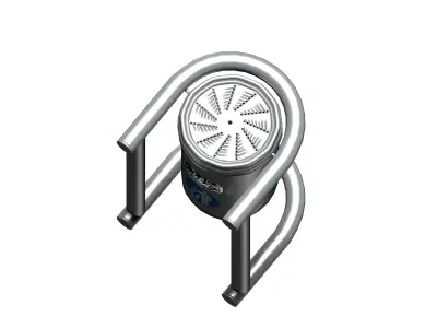 Aluminum stainless cage type garden trash can Low-poly 3D model