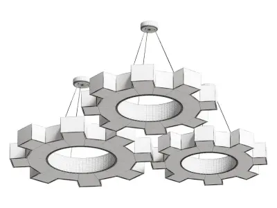 Customized Gear Shape LED Pendant Light 3D model