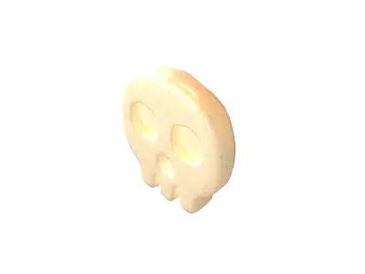 Twitter Skull Emoji Chocolate V1 002 Low-poly 3D model