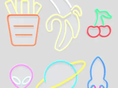 Neon Sign Pack 2 Low-poly 3D model