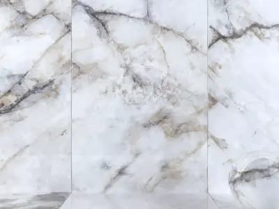 Wall Tiles Museum Crystal White 160x320 Set 2 Texture