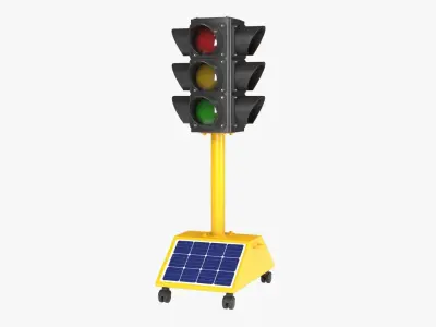 Traffic Sign Solar Cell 3D model