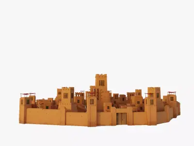 Middle East Town Buildings Collection Low-poly 3D model