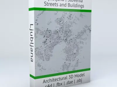 Ljubljana Streets and Buildings 3D model