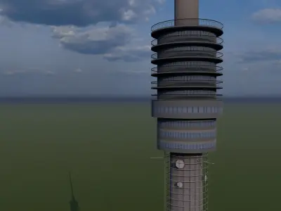 Ostankino TV Tower in Moscow 540 metres 3D model