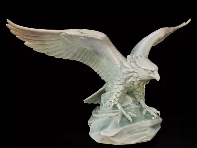 Stone Eagle Statue Low-poly 3D model