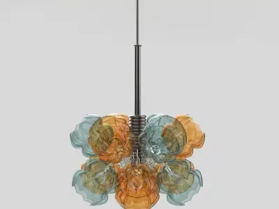 Luster glass flower pendant light 3D model