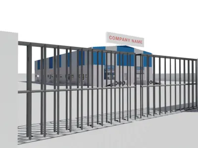 Warehouse 3d Model with Forklift 3D model